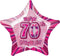 Glitz Pink 70th Birthday Star 50cm (20") Foil Balloon